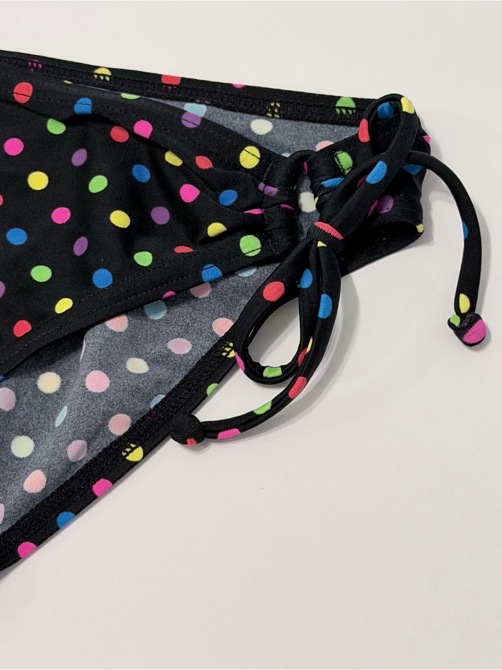 Marks & Spencer Black Polka Dot Hipster Bikini Bottoms Side Tie UK 16 T52 08254 - Picture 2 of 6